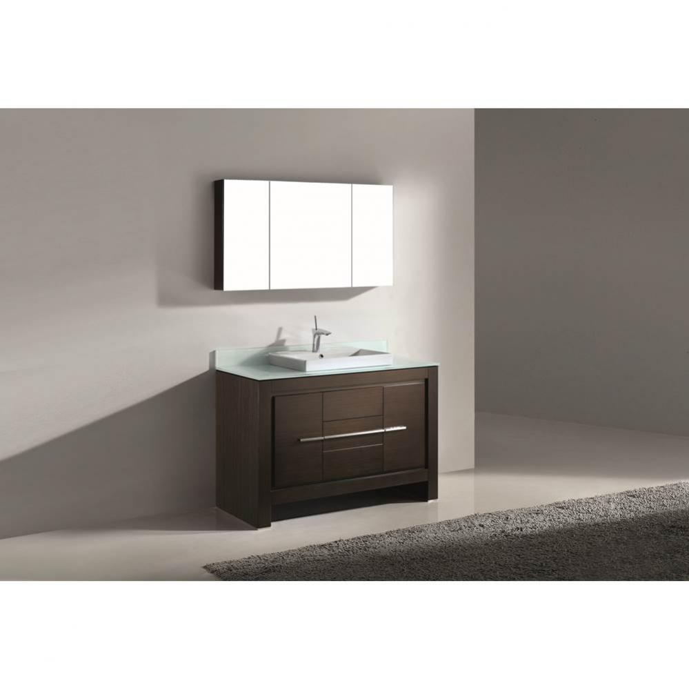 Madeli Vicenza 48C'' Free Standing Walnut/HW: Matte Black(MB)