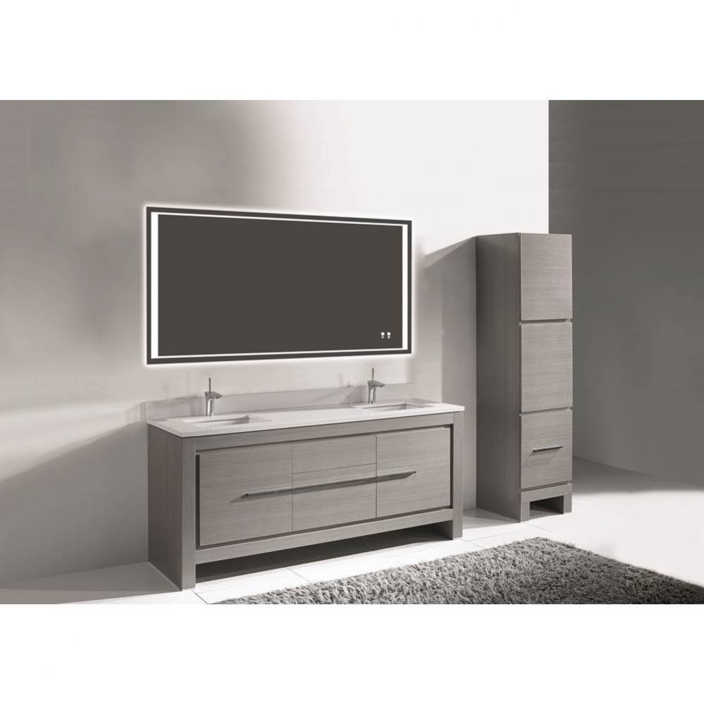 Madeli Vicenza 72D'' Free Standing Ash Grey/HW: Polished Nickel(PN)