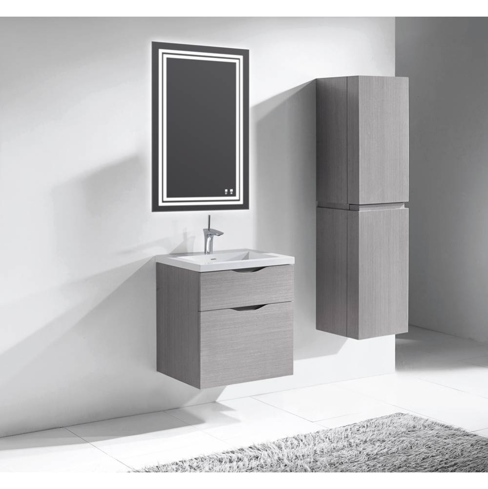 Bolano 24'' Wall hung Vanity Cabinet Ash Grey Finish