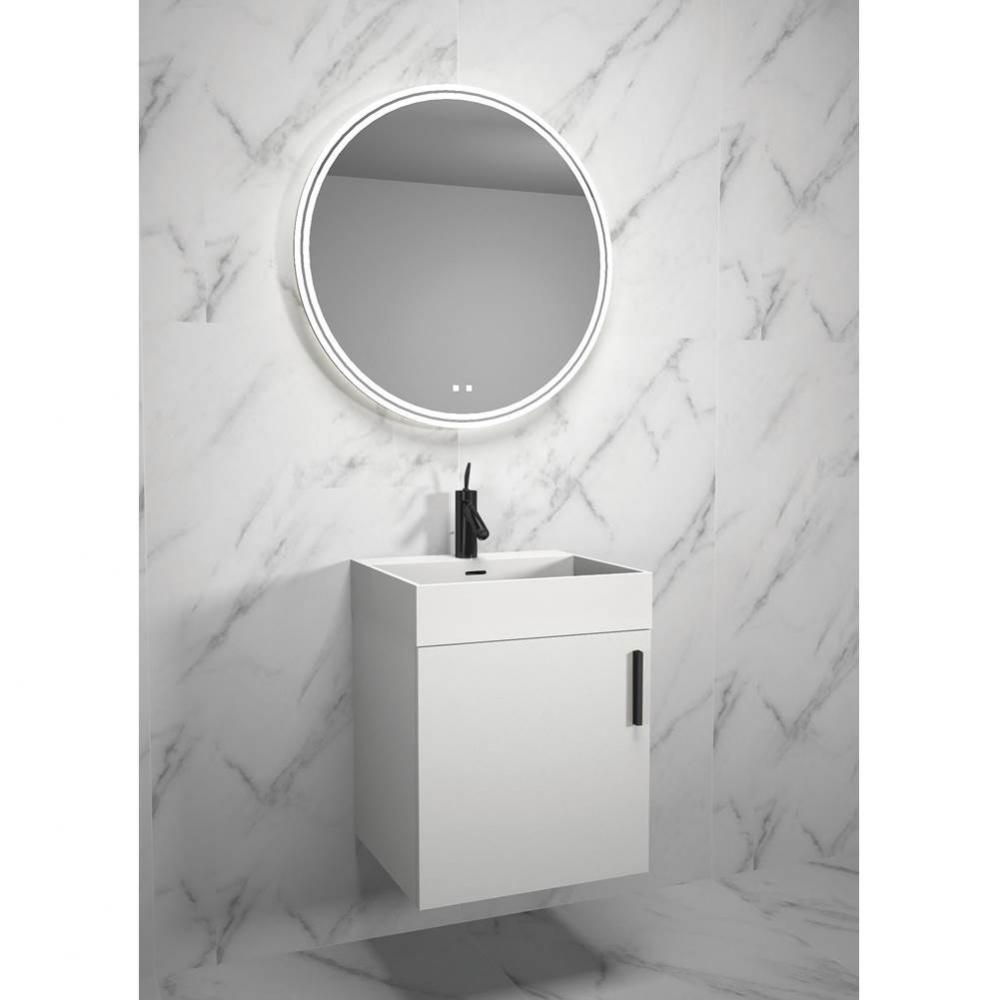 Madeli Compact 20'' Wall Hung Cabinet Glossy White/HW:Matte Black(MB)