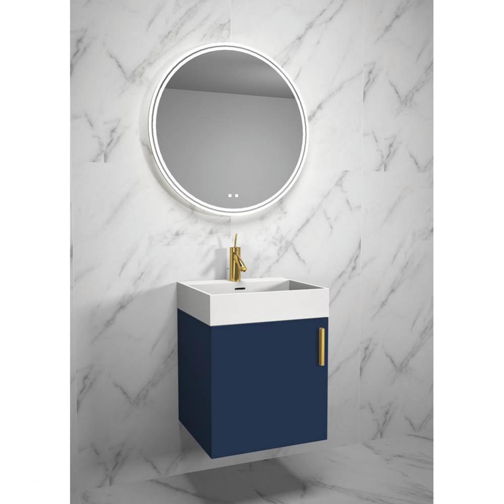 Compact 20'' Wall Hung Vanity Cabinet Sapphire/HW: Polished Chrome(PC)