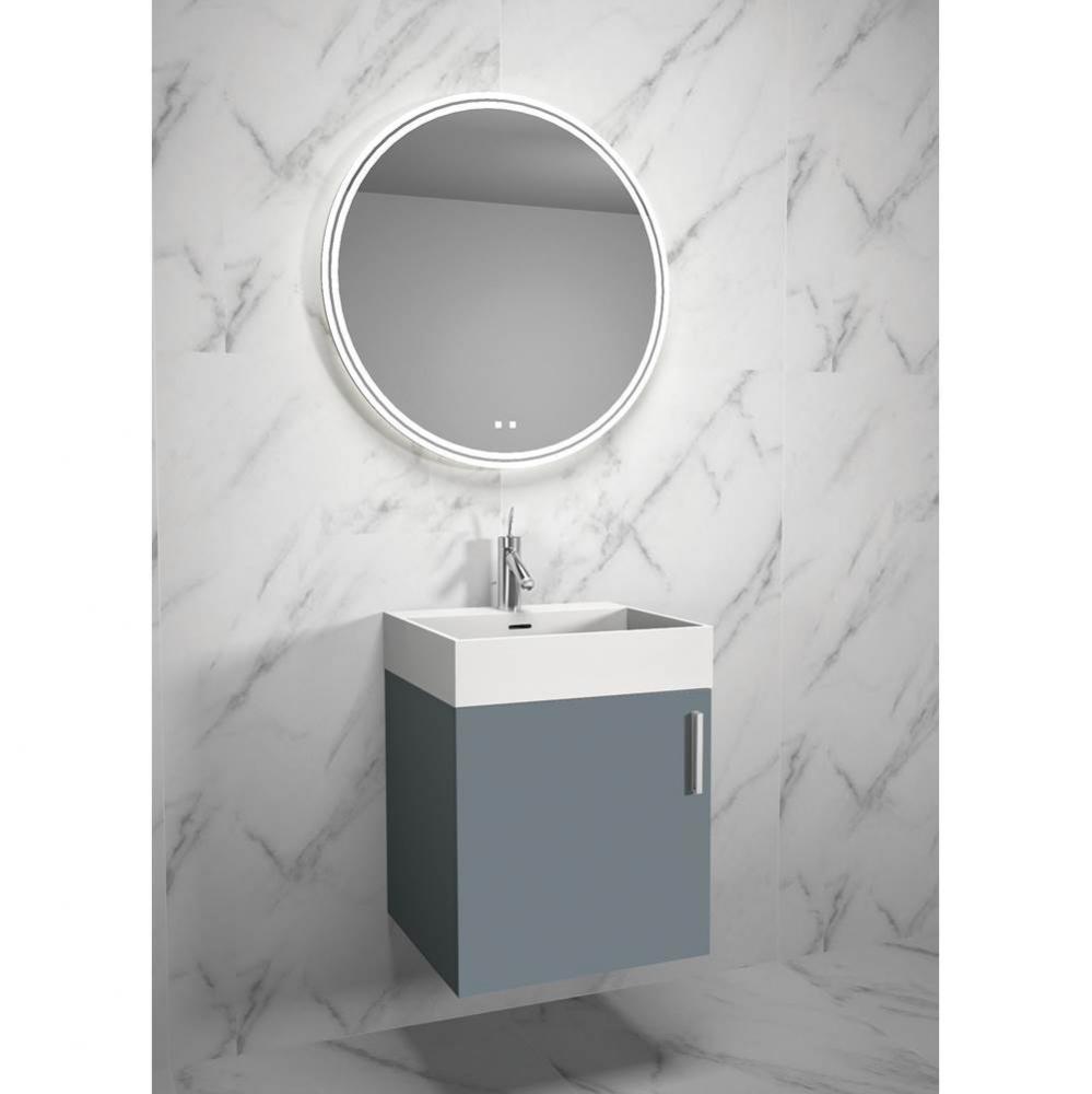 Compact 20'' Wall Hung Vanity Cabinet Studio Grey/HW: Polished Chrome(PC)