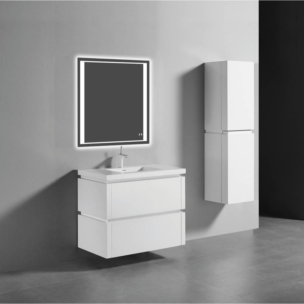 Madeli Cube 36'' Wall hung  Vanity Cabinet in Glossy WhiteFinish