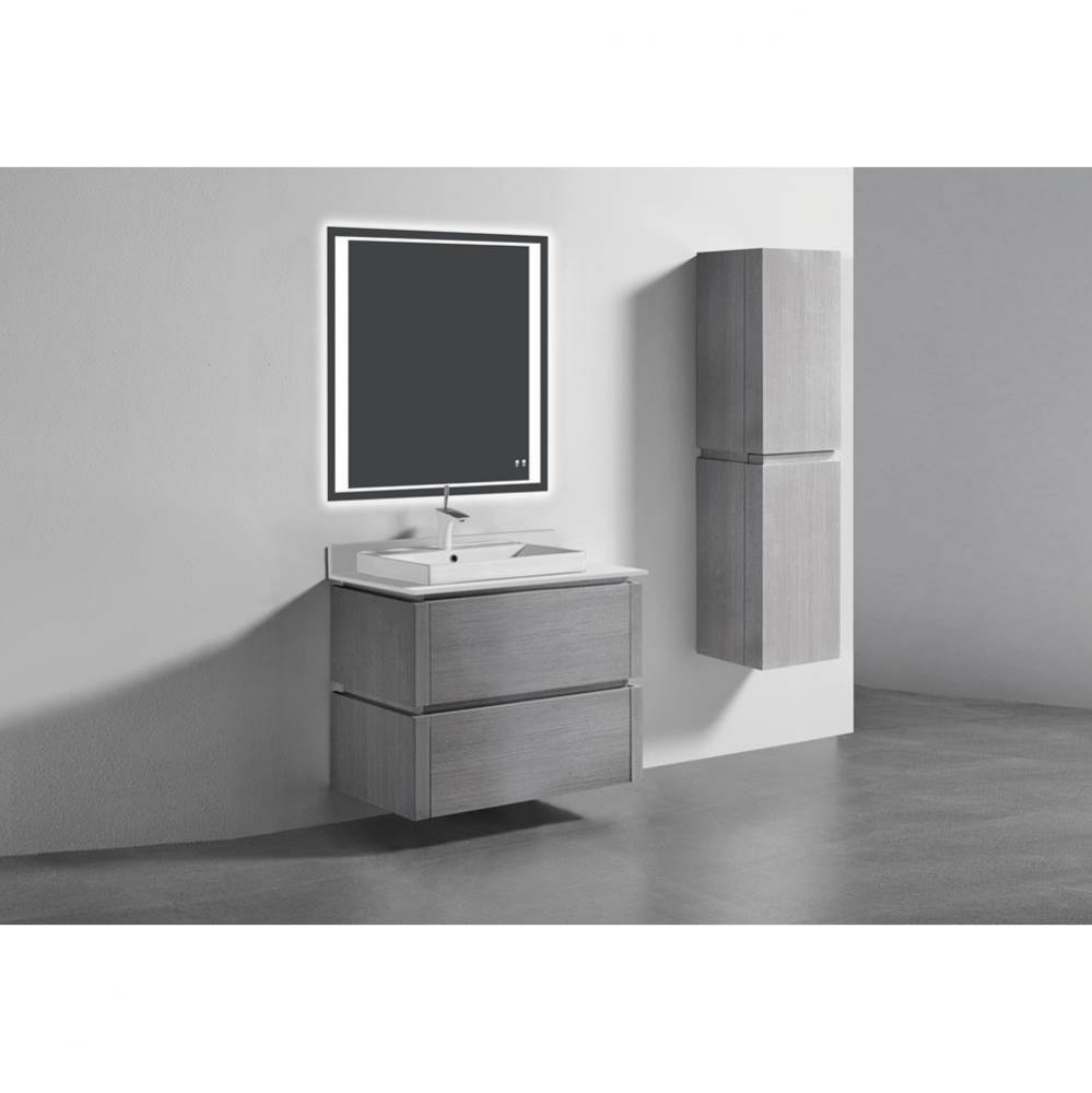 Cube 36'' Wall hung  Vanity Cabinet in Ash Grey