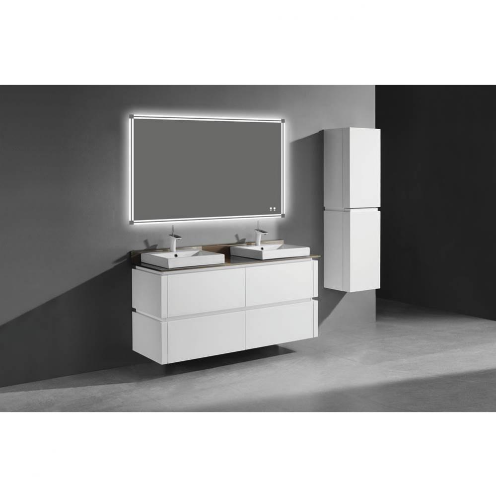 Madeli Cube 60'' Wall hung  Vanity Cabinet in Glossy White Finish
