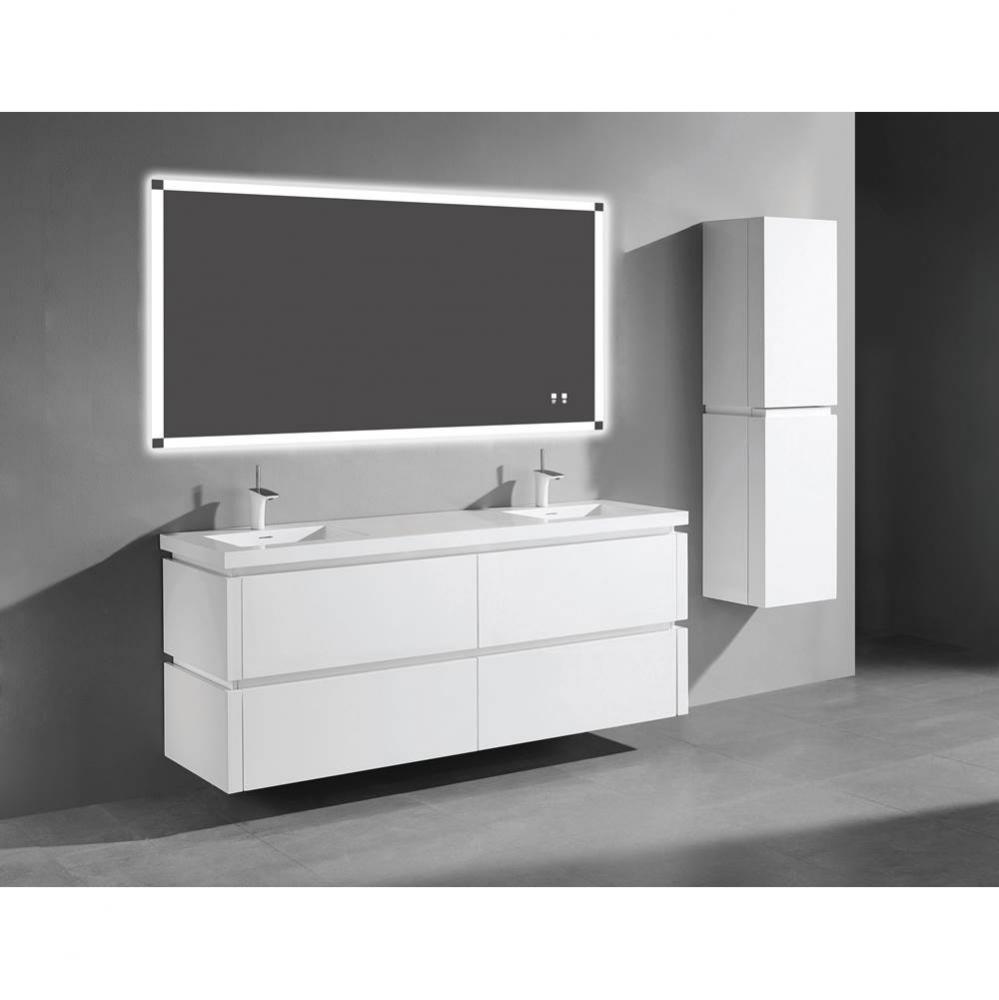 Madeli Cube 72'' Wall hung  Vanity Cabinet in Glossy White Finish