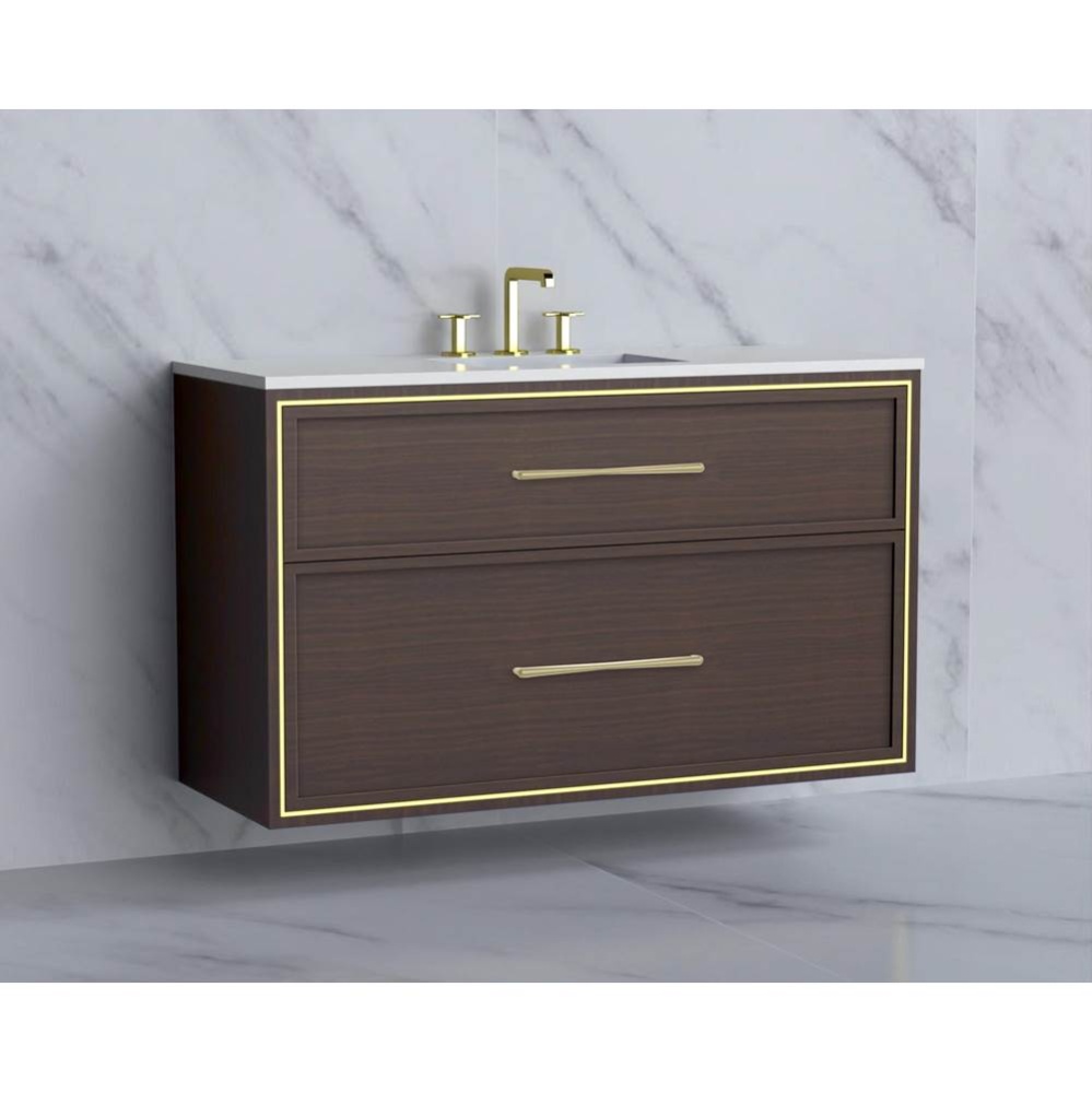 Edge 48C'' Wall hung Vanity Cabinet in Walnut/HW: Handles Polished Chrome(PC)