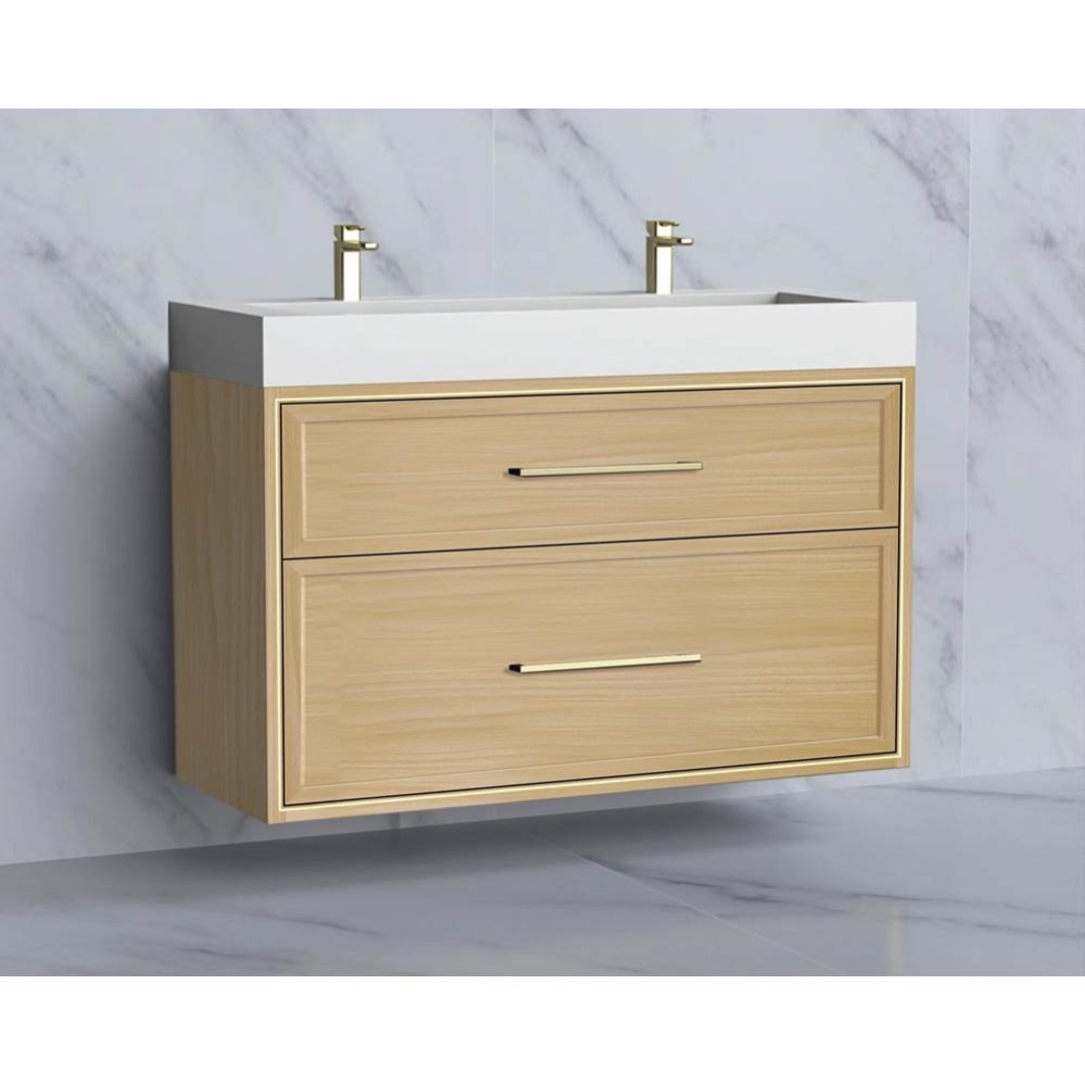Edge 48D'' Wall hung Vanity Cabinet in  Coastal Grey/HW: Handles Polished Chrome(PC)