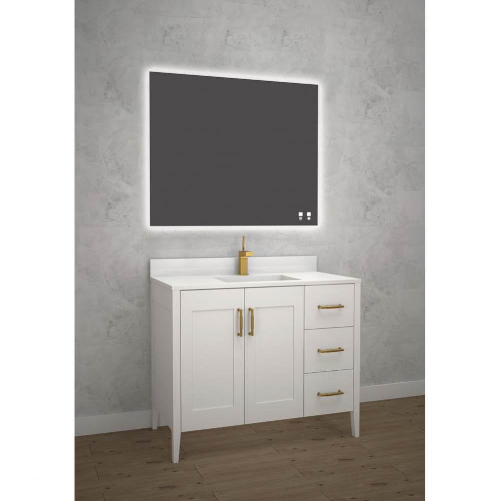 Madeli Encore 42'' Free Standing Vanity Matte White// No Handles