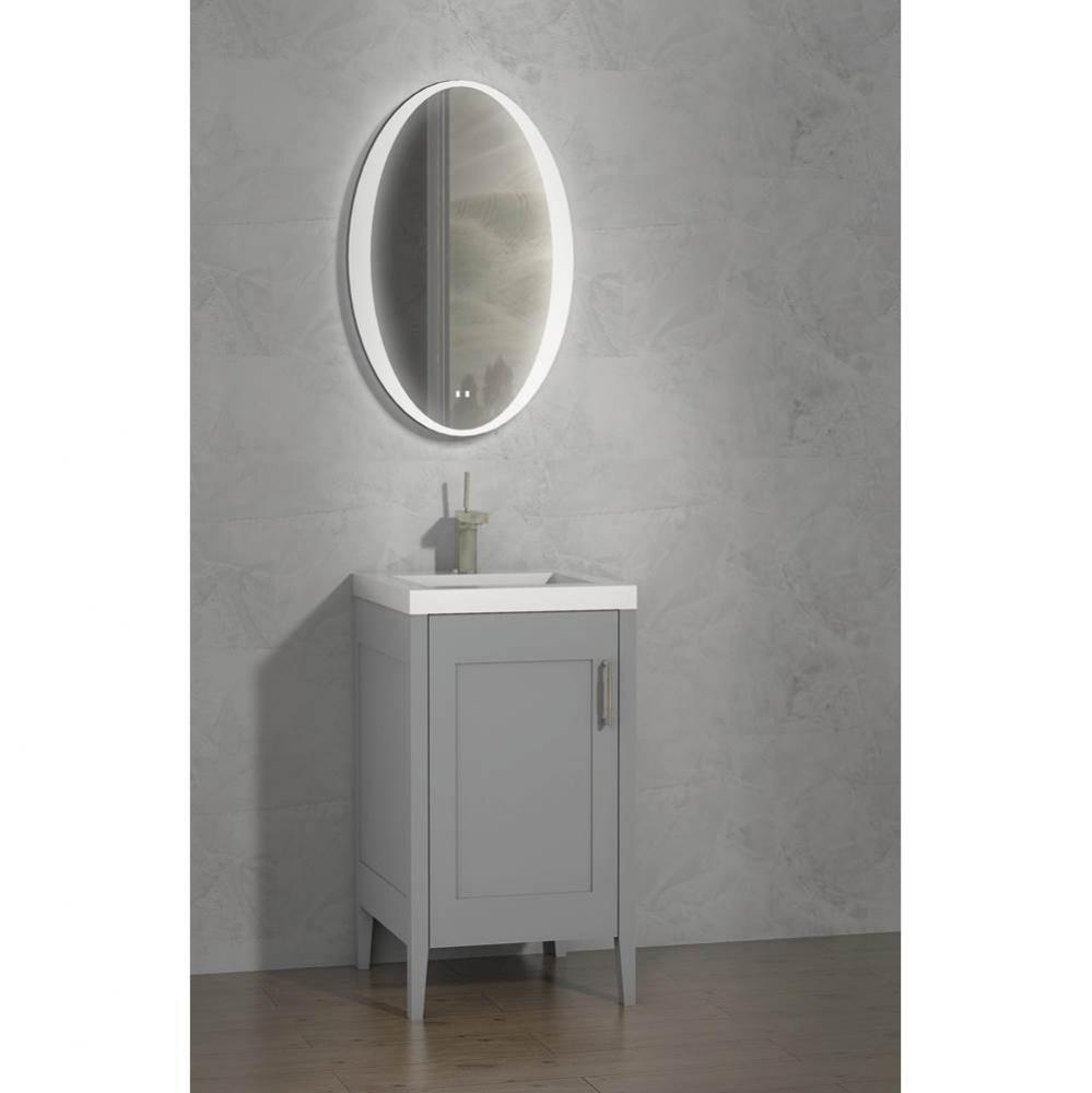 Encore 20''. Studio Grey, Free Standing Cabinet, Polished Chrome Handles (X1), 19-5/8&ap