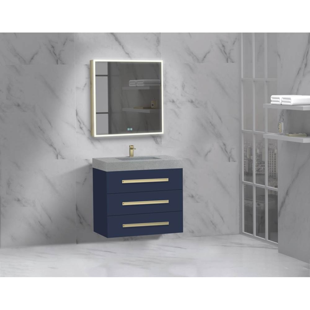 Epic 30'' Wall hung  Vanity Cabinet Natural Walnut Finish/HW: No Handles