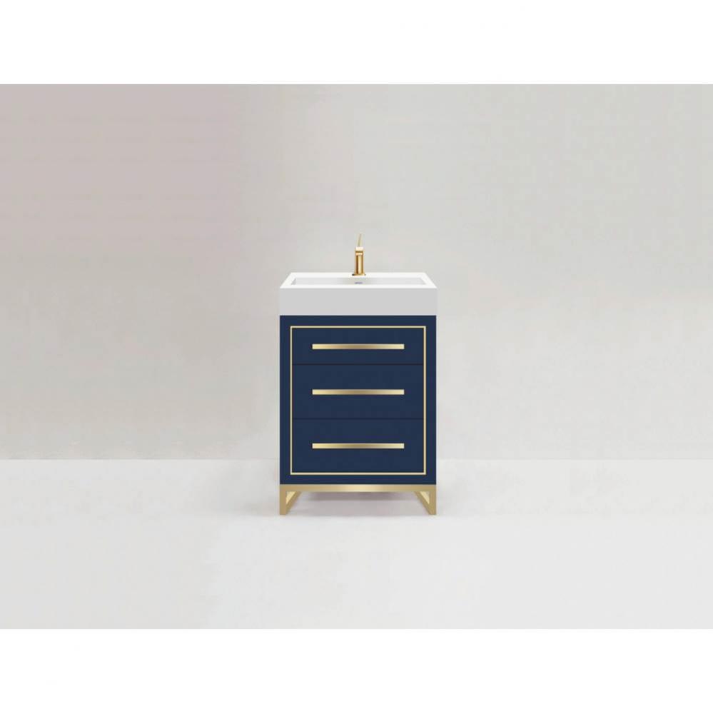 Estate 24'' Free Standing Vanity Cabinet in Sapphire/HW: No handles - Feet in  Polished