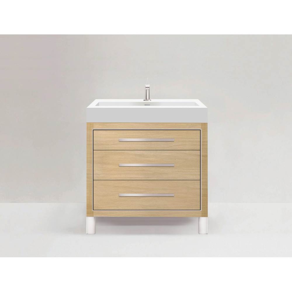 Estate 36'' Free Standing Vanity Cabinet in Natural Oak/HW: Polished Chrome(PC)
