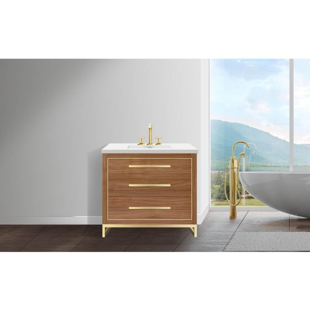 Estate 42'' Free Standing Vanity Cabinet in Natural Walnut/HW: Polished Chrome(PC)