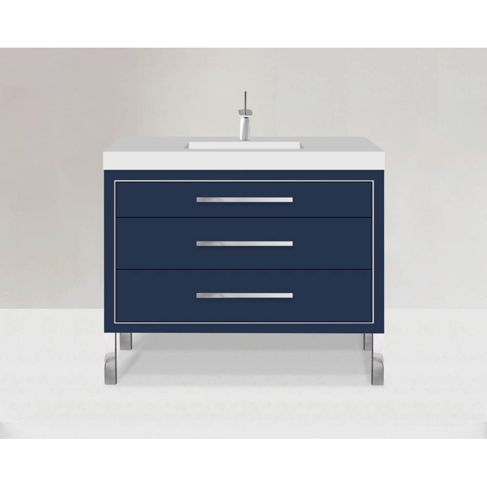 Estate 42'' Free Standing Vanity Cabinet in Sapphire/HW: Polished Chrome(PC)