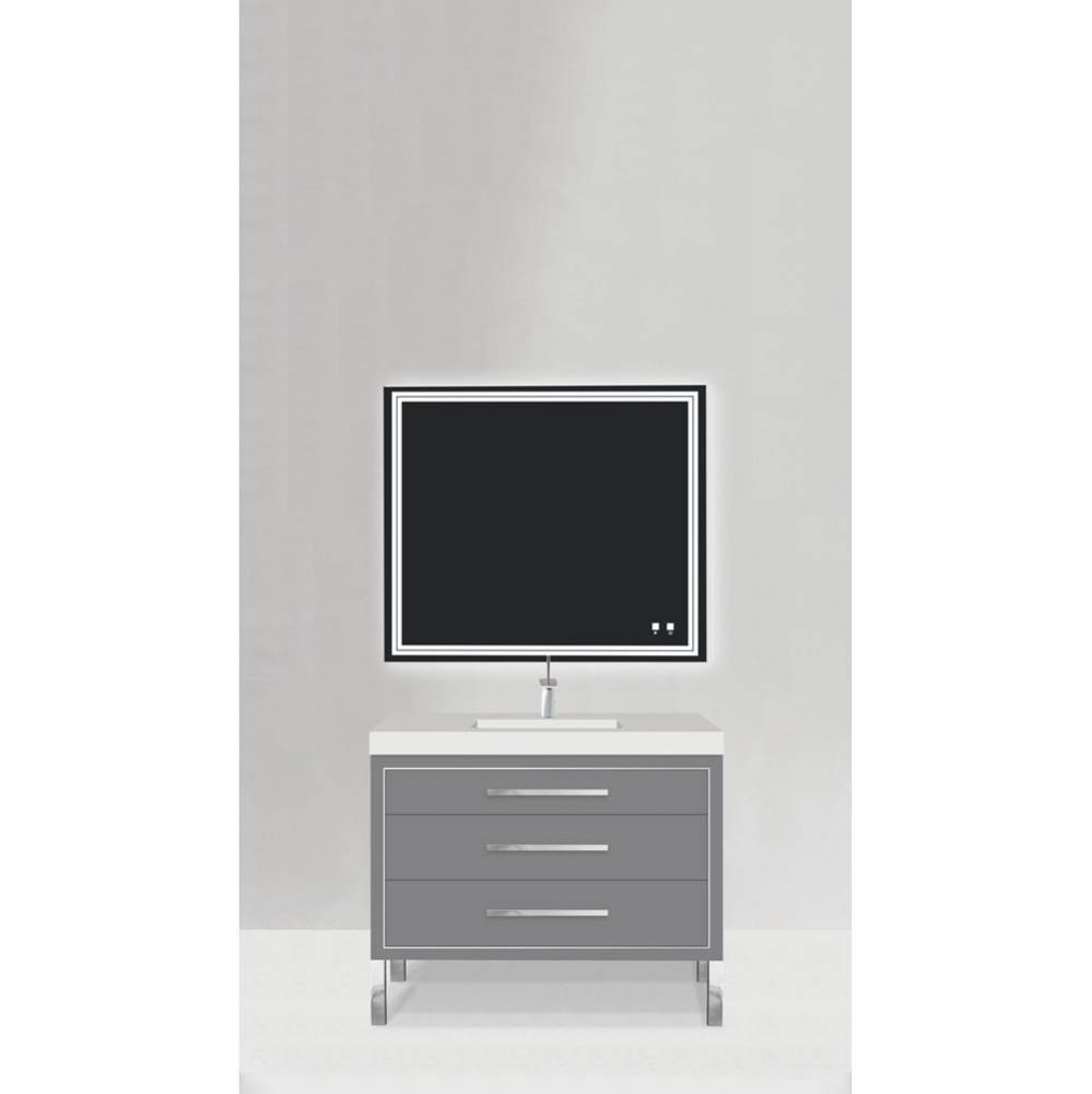 Estate 48C'' Free Standing Vanity Cabinet in Studio Grey/HW: No handles - Feet in  Polis