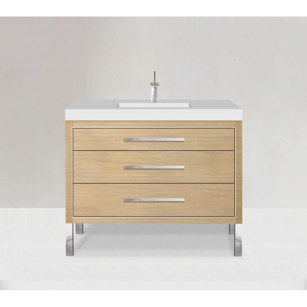 Estate 48C'' Free Standing Vanity Cabinet in Natural Oak/HW: Polished Chrome(PC)