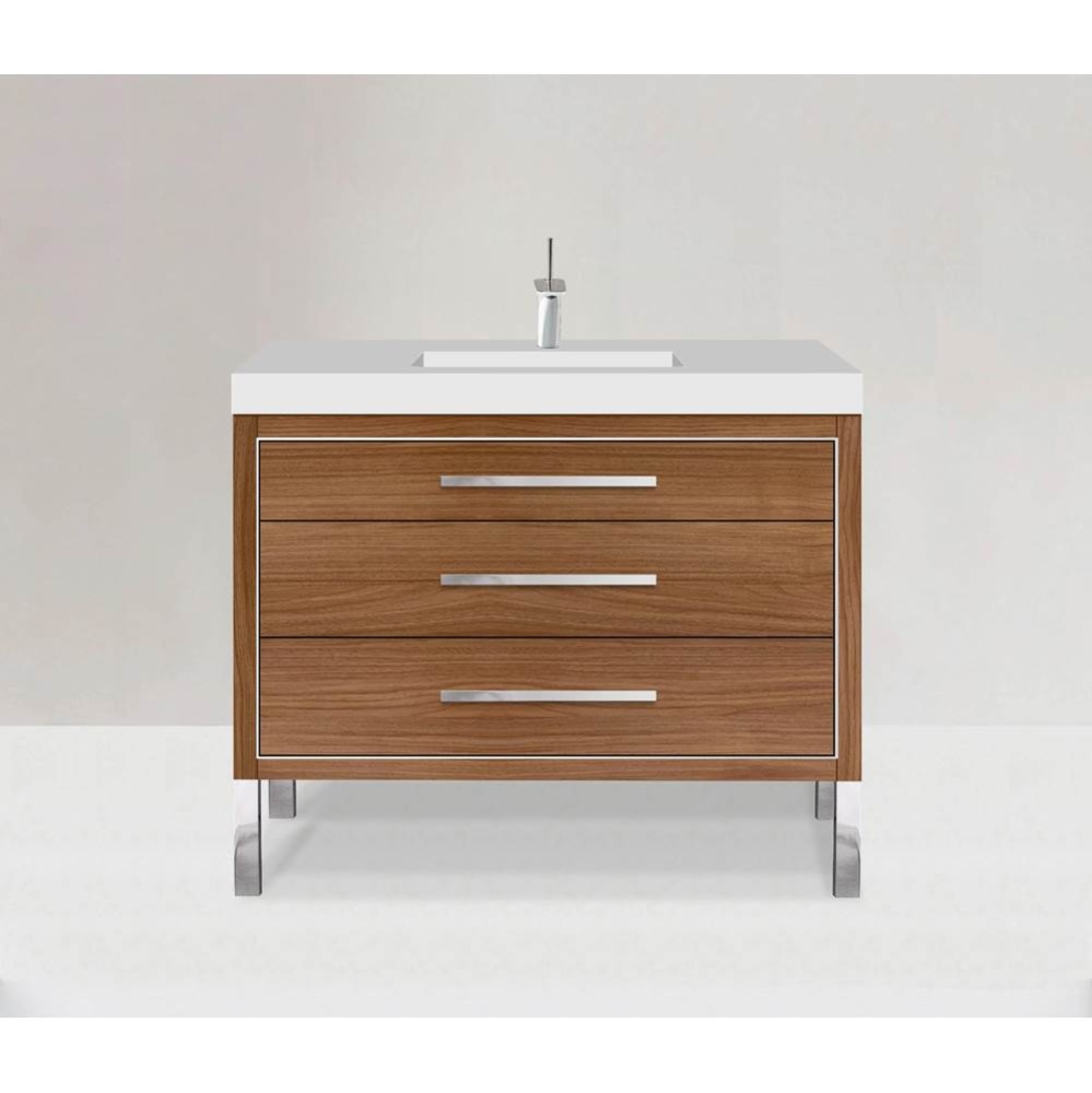 Estate 48C'' Free Standing Vanity Cabinet in Natural Walnut/HW: Polished Chrome(PC)
