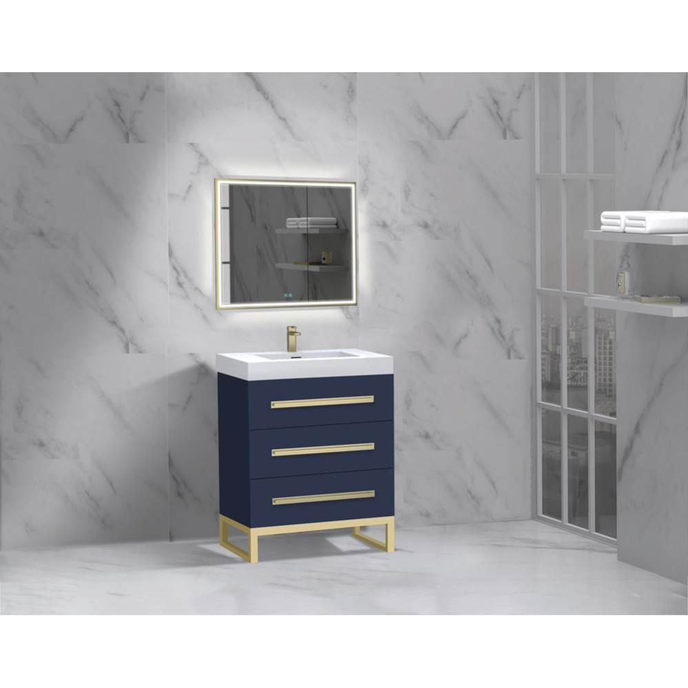 Icon 24'' Free standing Vanity Cabinet in Coastal Grey/HW: Polished Chrome(PC)