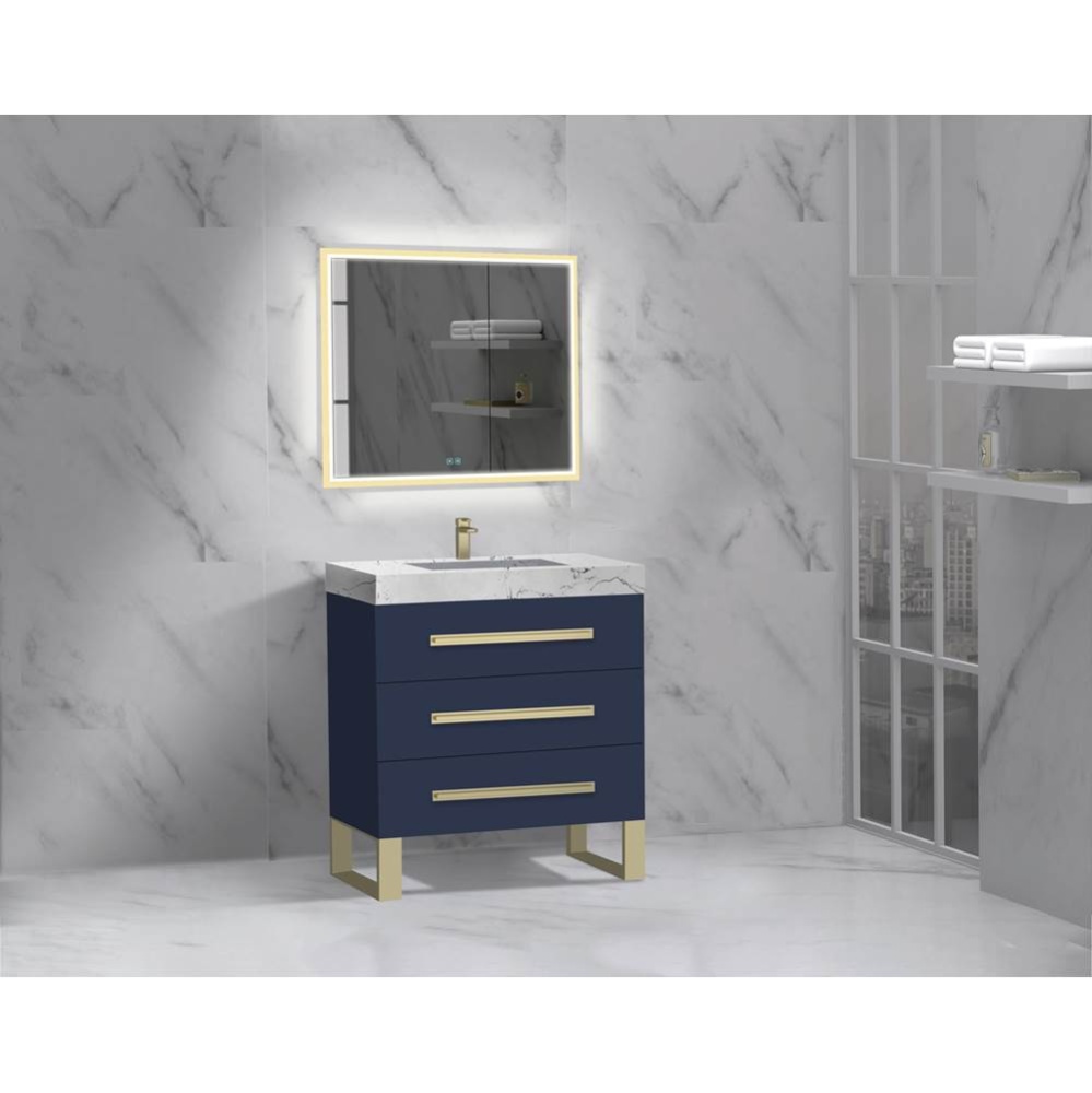 Icon 30'' Free standing Vanity Cabinet in Coastal Grey/HW: Polished Chrome(PC)