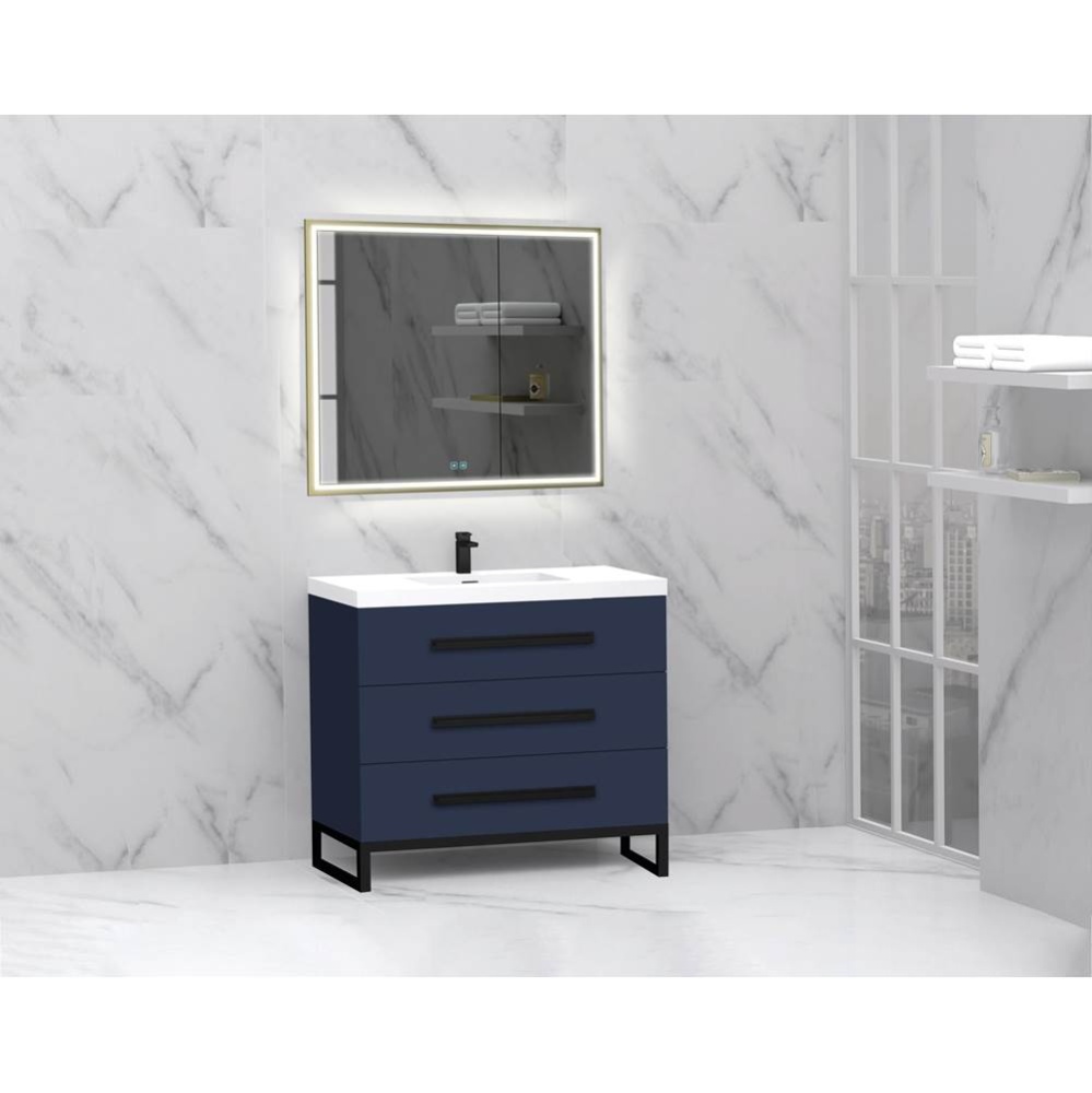 Icon 36'' Free standing Vanity Cabinet in Coastal Grey/HW: Polished Chrome(PC)
