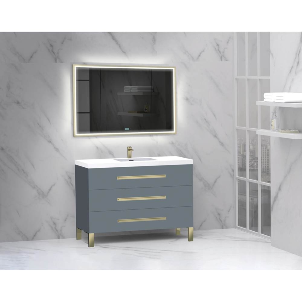 Icon 48C'' Free standing Vanity Cabinet in Studio Grey/HW: Polished Chrome(PC)
