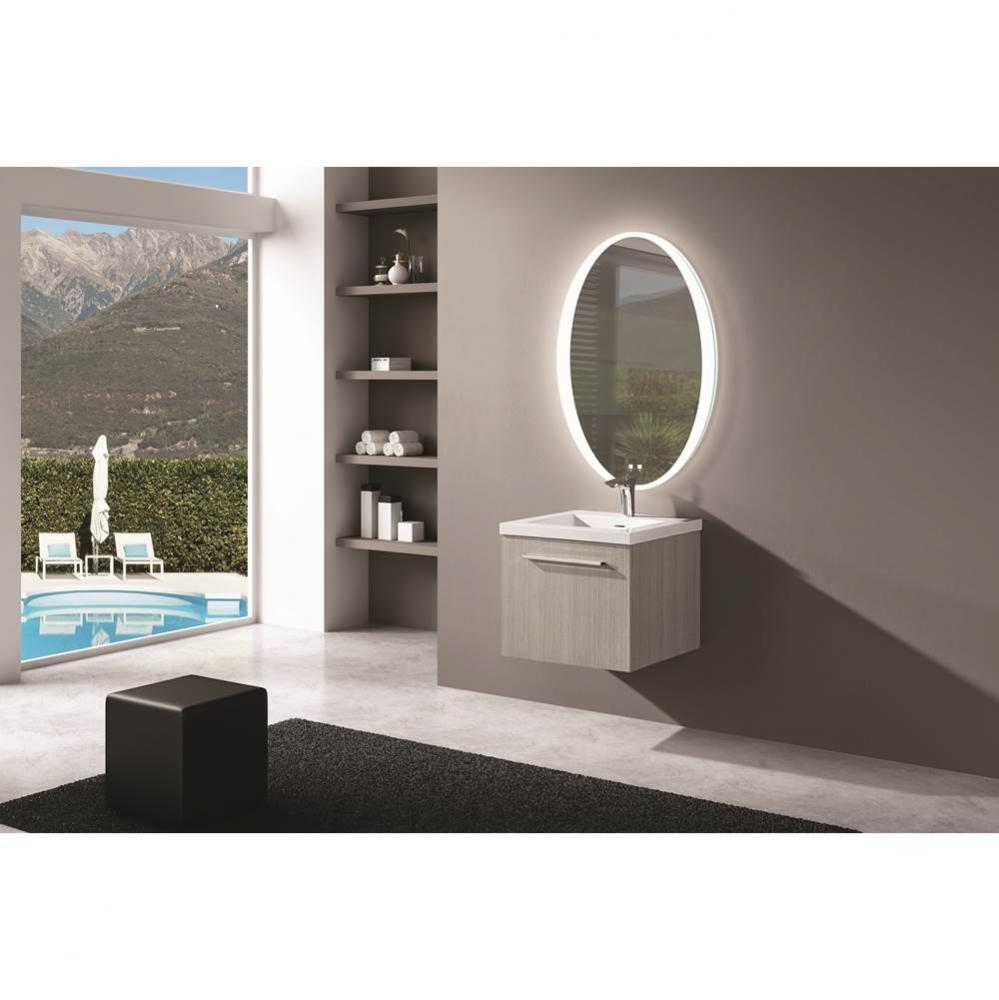 Madeli Twilight Lighted Slique Mirror, 21 x 32'' x 7/8'', Oval, 2700/4000K Tem