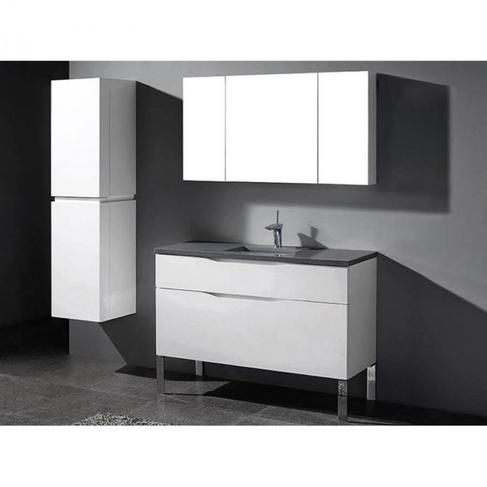 Madeli Milano 48'' Free Standing Vanity Cabinet Glossy White/HW: Polished Chrome(PC)