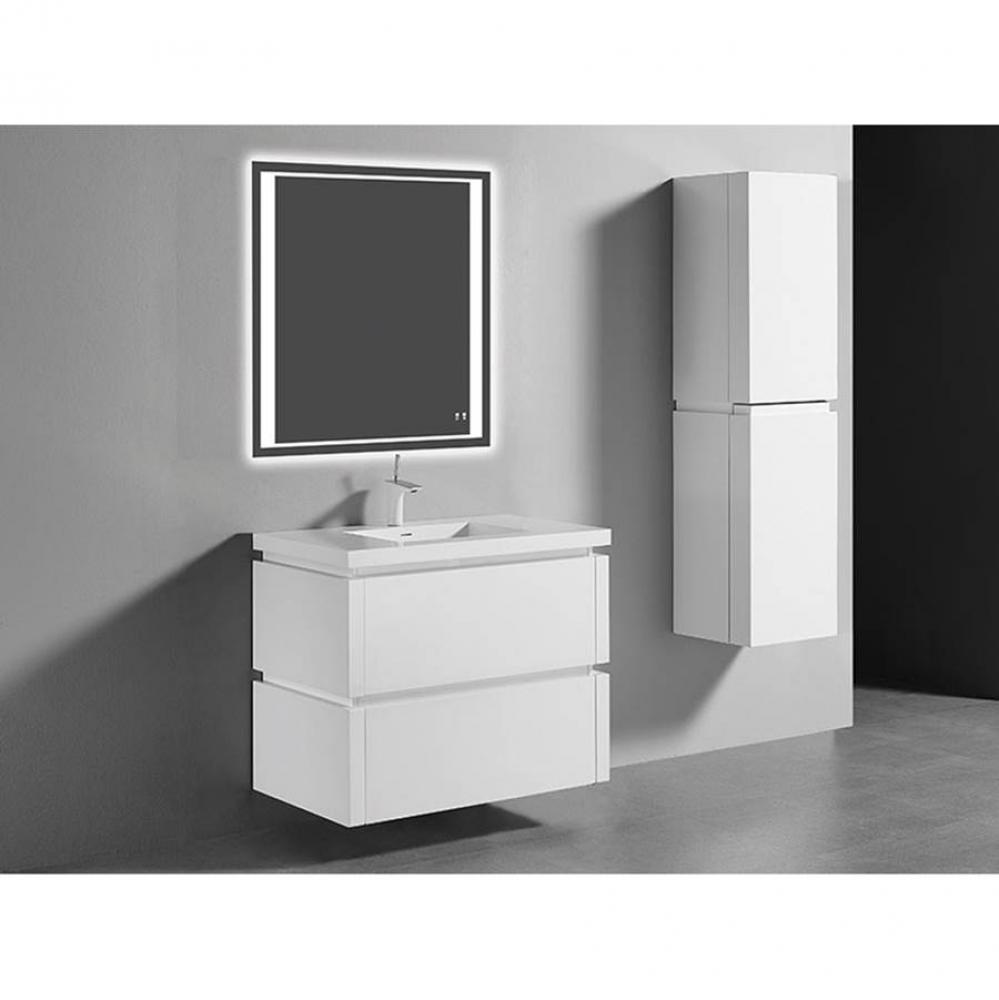 Cube 36''. White, Wall Hung Cabinet, 35-5/8'' X 22'' X 28'&apos