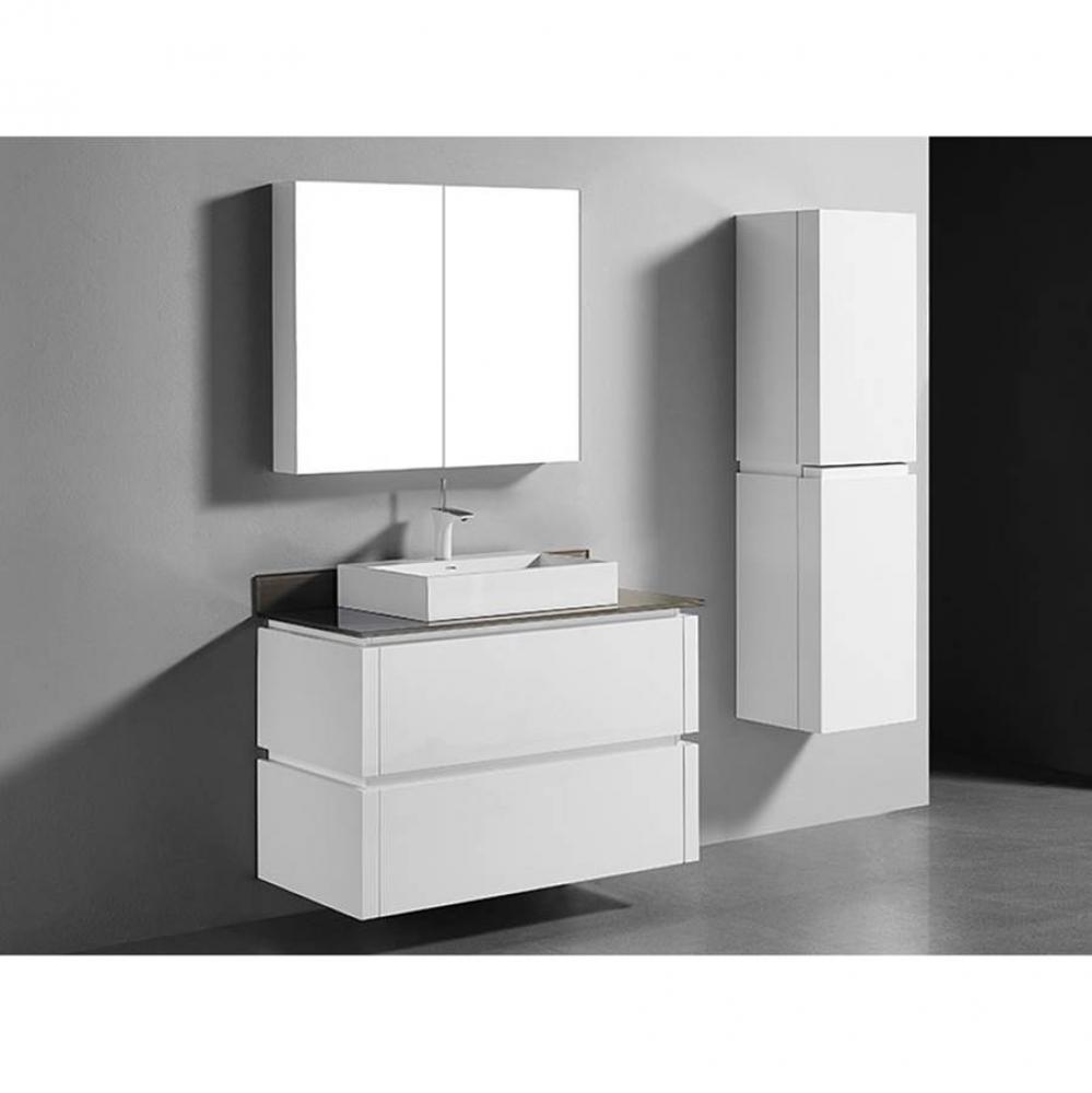 Cube 42''. White, Wall Hung Cabinet, 41-5/8'' X 22'' X 28'&apos