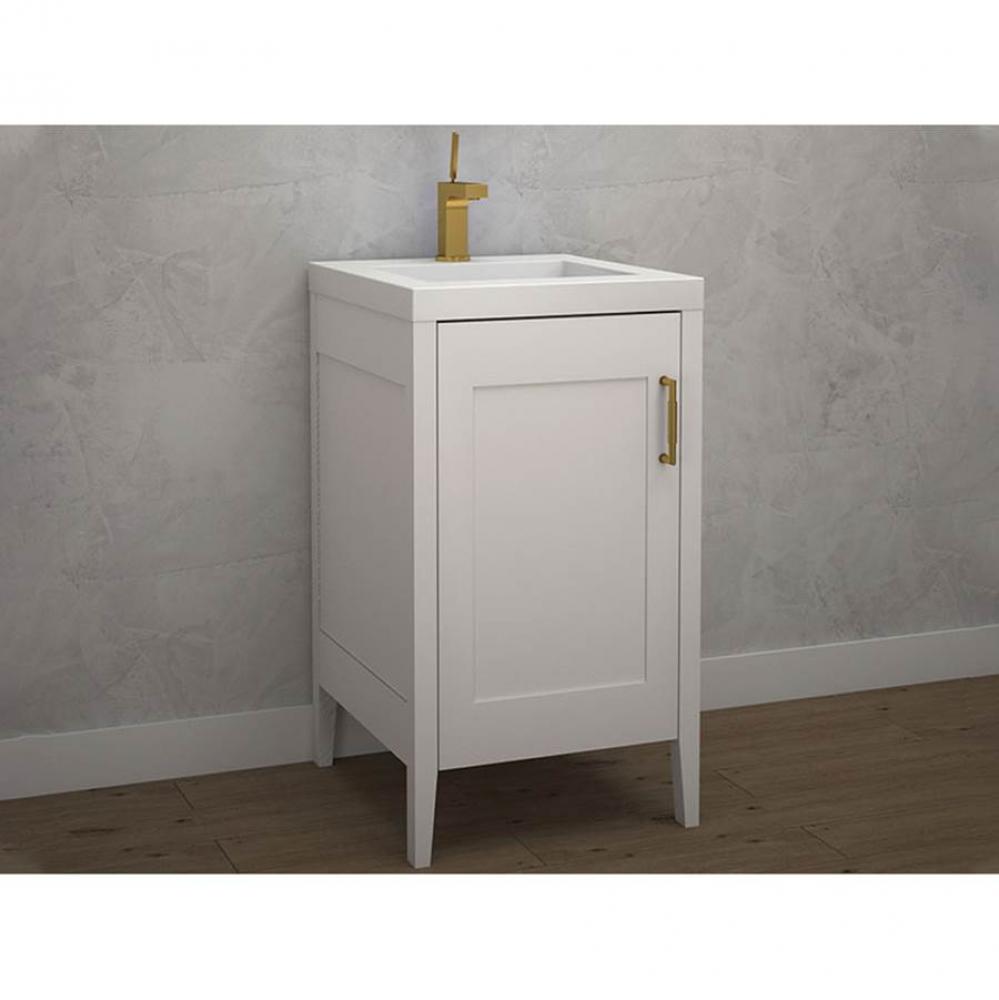 Encore 20''. White Free Standing Cabinet Polished Nickel Handles (X1) 19-5/8''