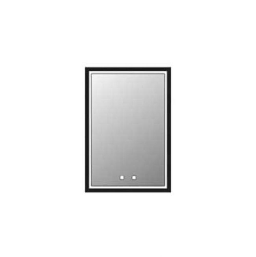 Illusion Lighted Mirrored Cabinet , 20X36''Right Hinged-Recessed Mount, Satin Brass Fram