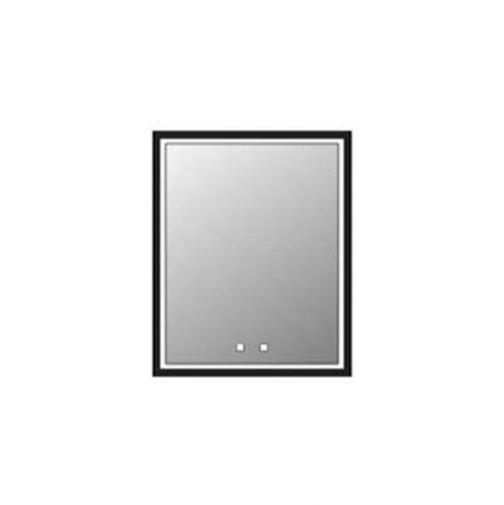 Illusion Lighted Mirrored Cabinet , 24X30''-Left Hinged-Recessed Mount, Satin Brass Fram