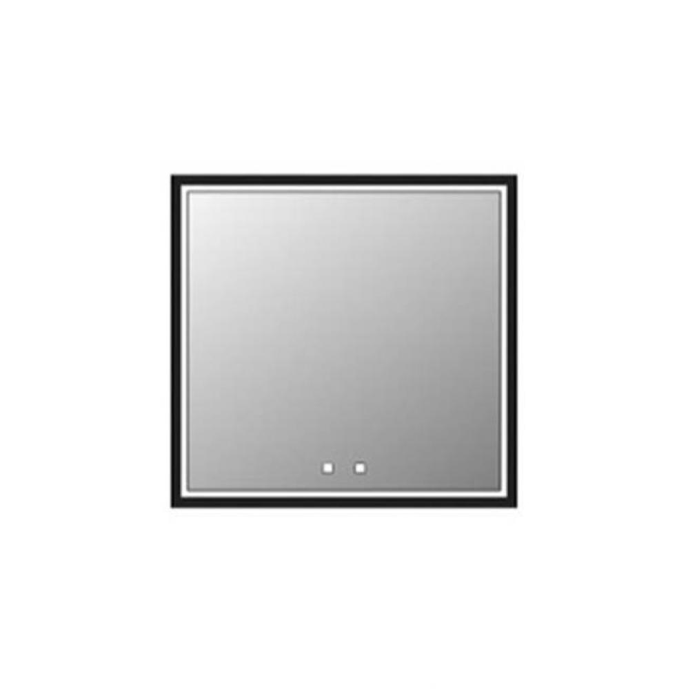 Illusion Lighted Mirrored Cabinet , 30X30''-Left Hinged-Recessed Mount, Pol. Chrome Fram