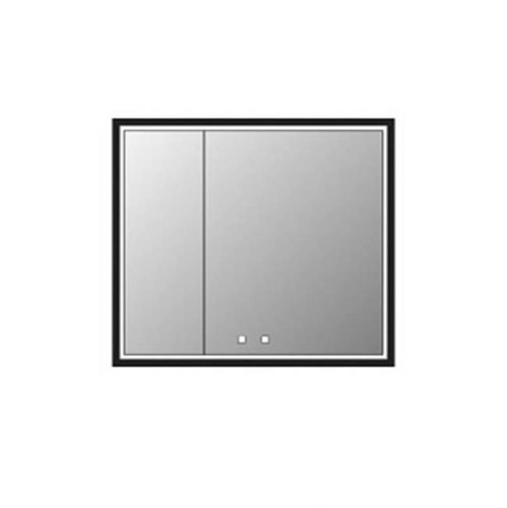 Illusion Lighted Mirrored Cabinet , 36''X 36''-12L/24R - Recessed Mount, Matte