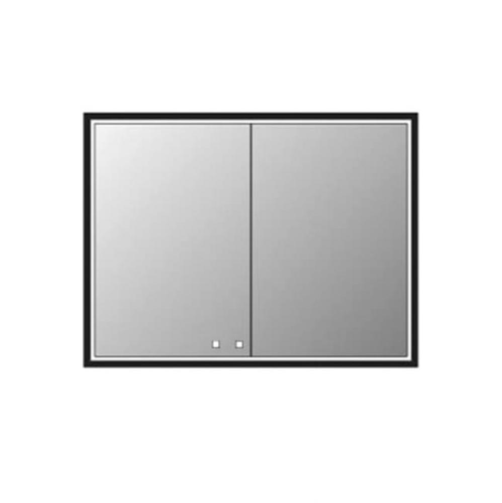 Illusion Lighted Mirrored Cabinet , 48''X 36''-24L/24R - Recessed Mount, Matte