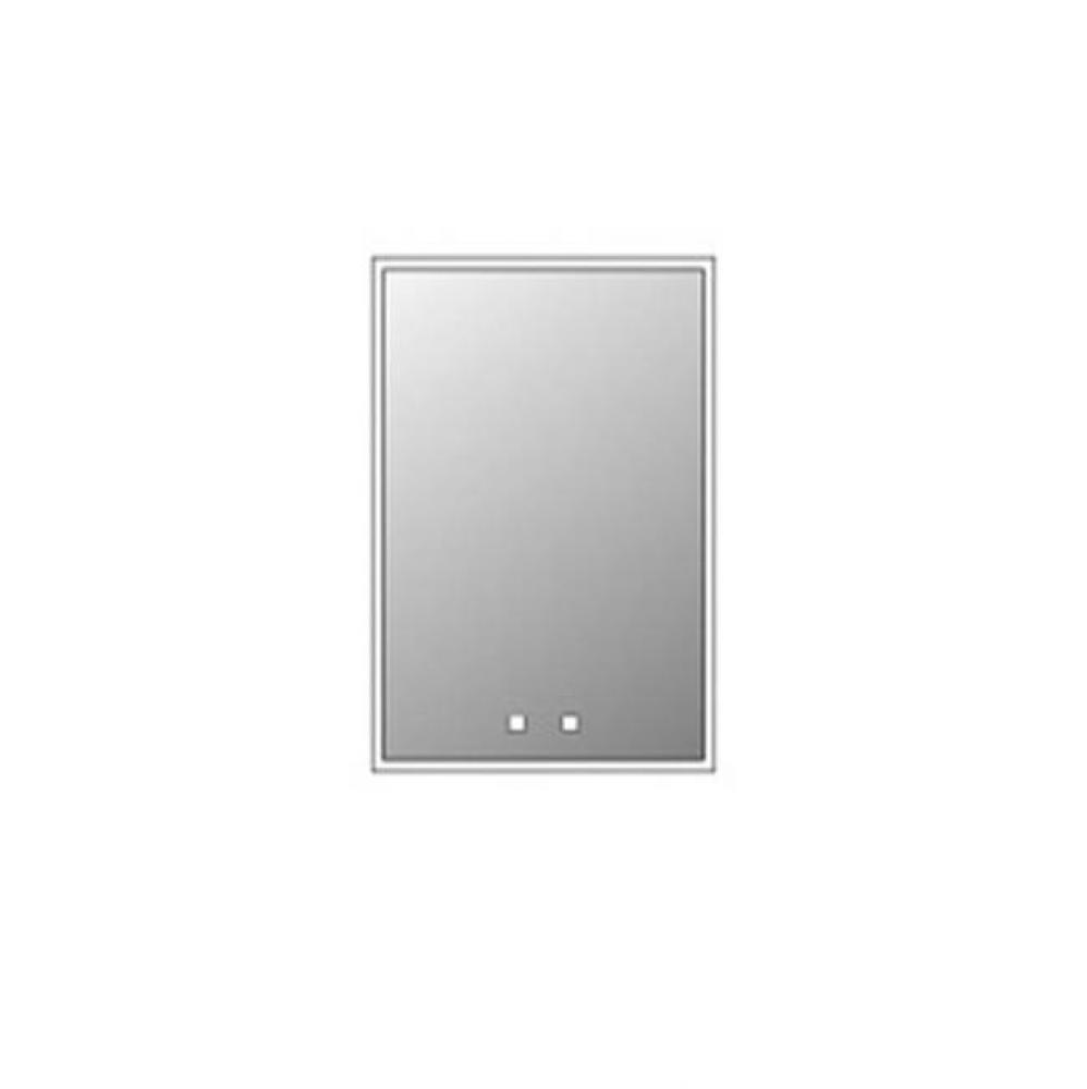 Vanguard Lighted Mirrored Cabinet , 19X35''-Left Hinged-Surface Mount, Mirrored Side Kit