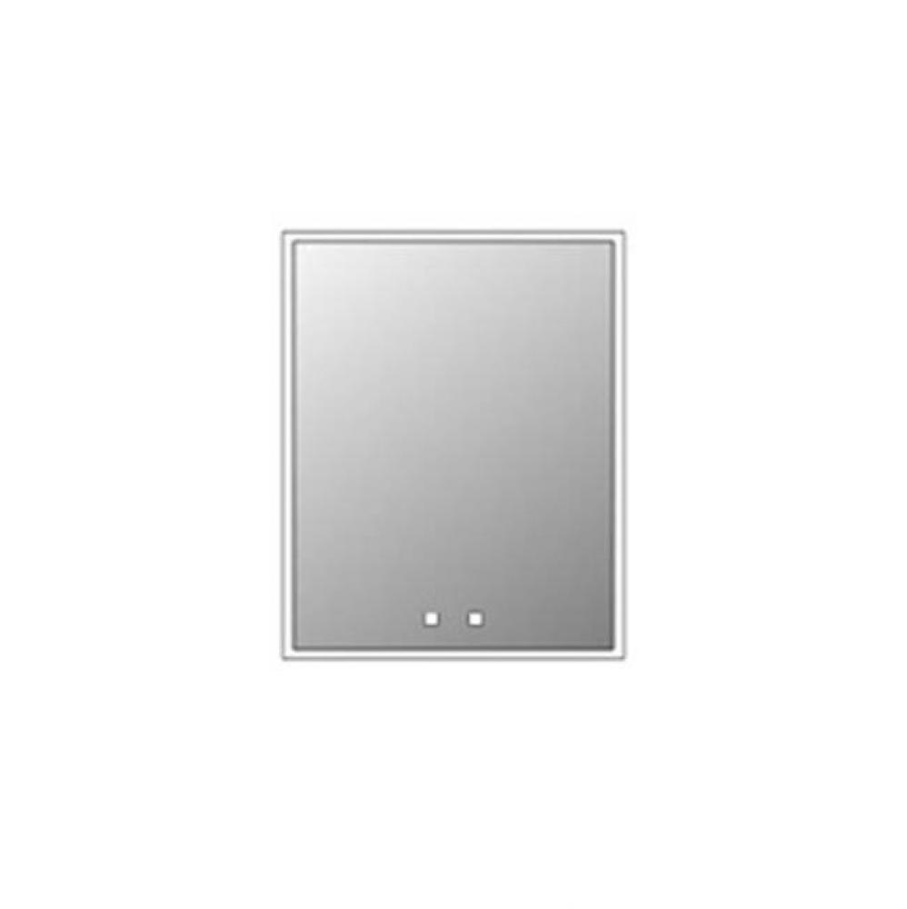 Vanguard Lighted Mirrored Cabinet , 23X29''-Left Hinged-Surface Mount, Matte Black Side