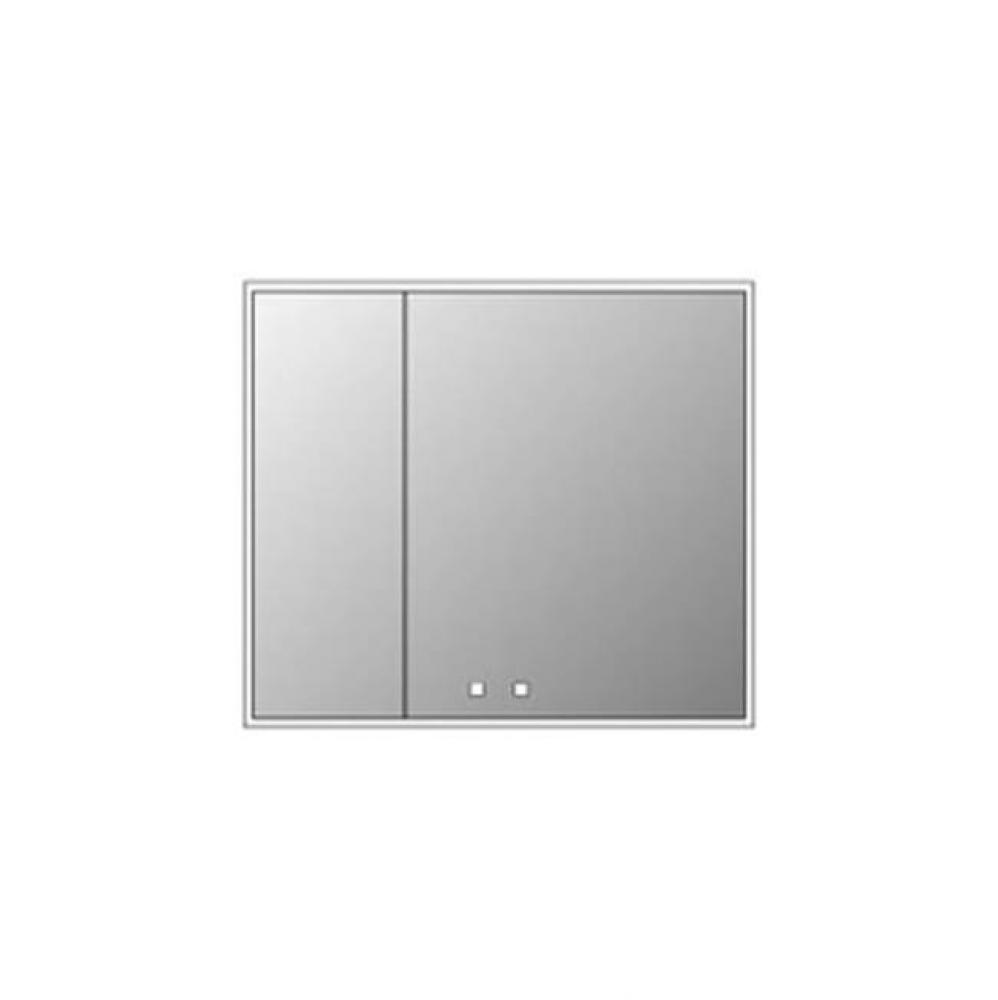 Vanguard Lighted Mirrored Cabinet , 35''X 35''-12L/24R-Surface Mount, Satin Br