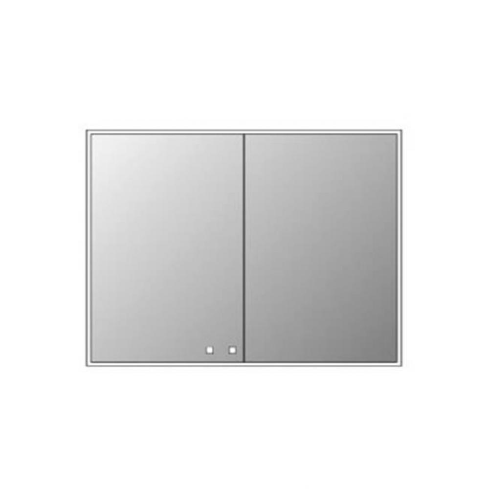 Vanguard Lighted Mirrored Cabinet , 47''X 35''-24L/24R - Surface Mount, Satin