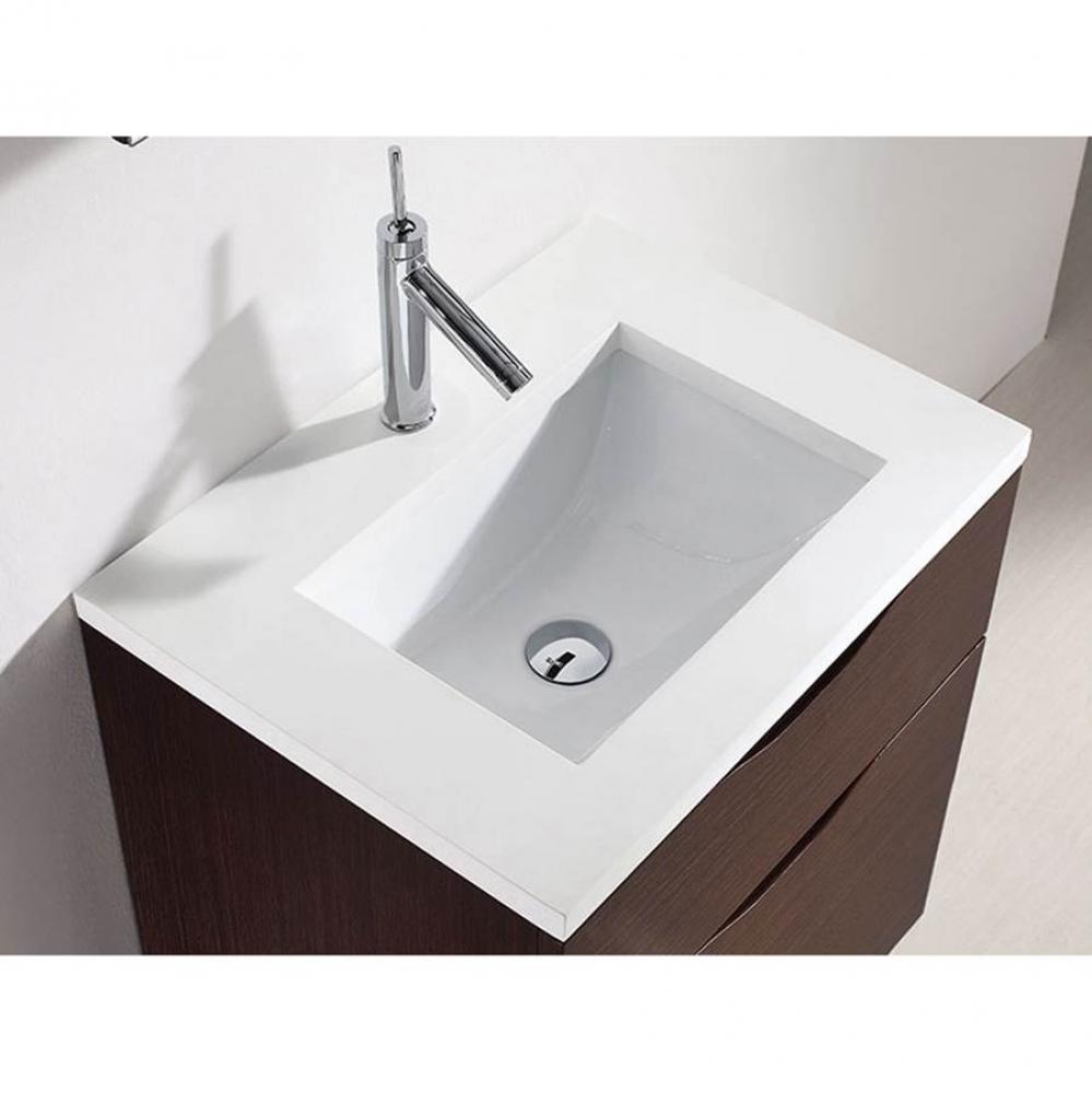 24''W X 3/4''H-Quartzstone Top, Silver Grey, Single Faucet Hole.No Backsplash,