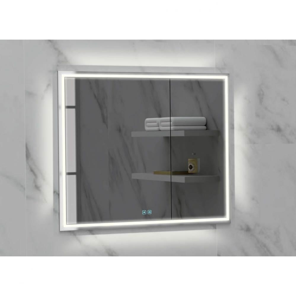 Madeli Illusion Lighted Mirrored Cabinet, Recessed Mount, 36'' x 36'' x 4-3/4&