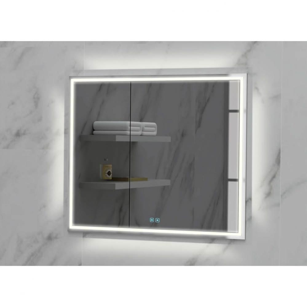 Madeli Illusion Lighted Mirrored Cabinet, Recessed Mount, 36'' x 36'' x 4-3/4&