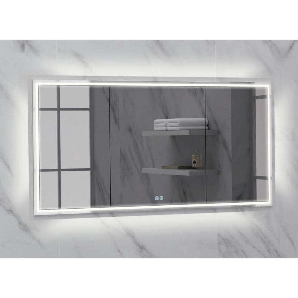 Madeli Illusion Lighted Mirrored Cabinet, Recessed Mount, 60'' x 36'' x 4-3/4&