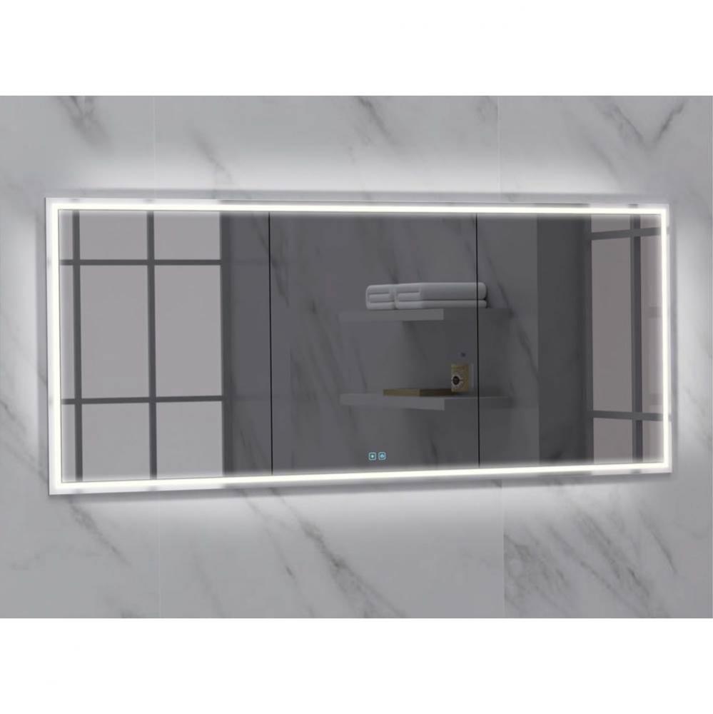 Madeli Illusion Lighted Mirrored Cabinet, Recessed Mount, 72'' x 36'' x 4-3/4&