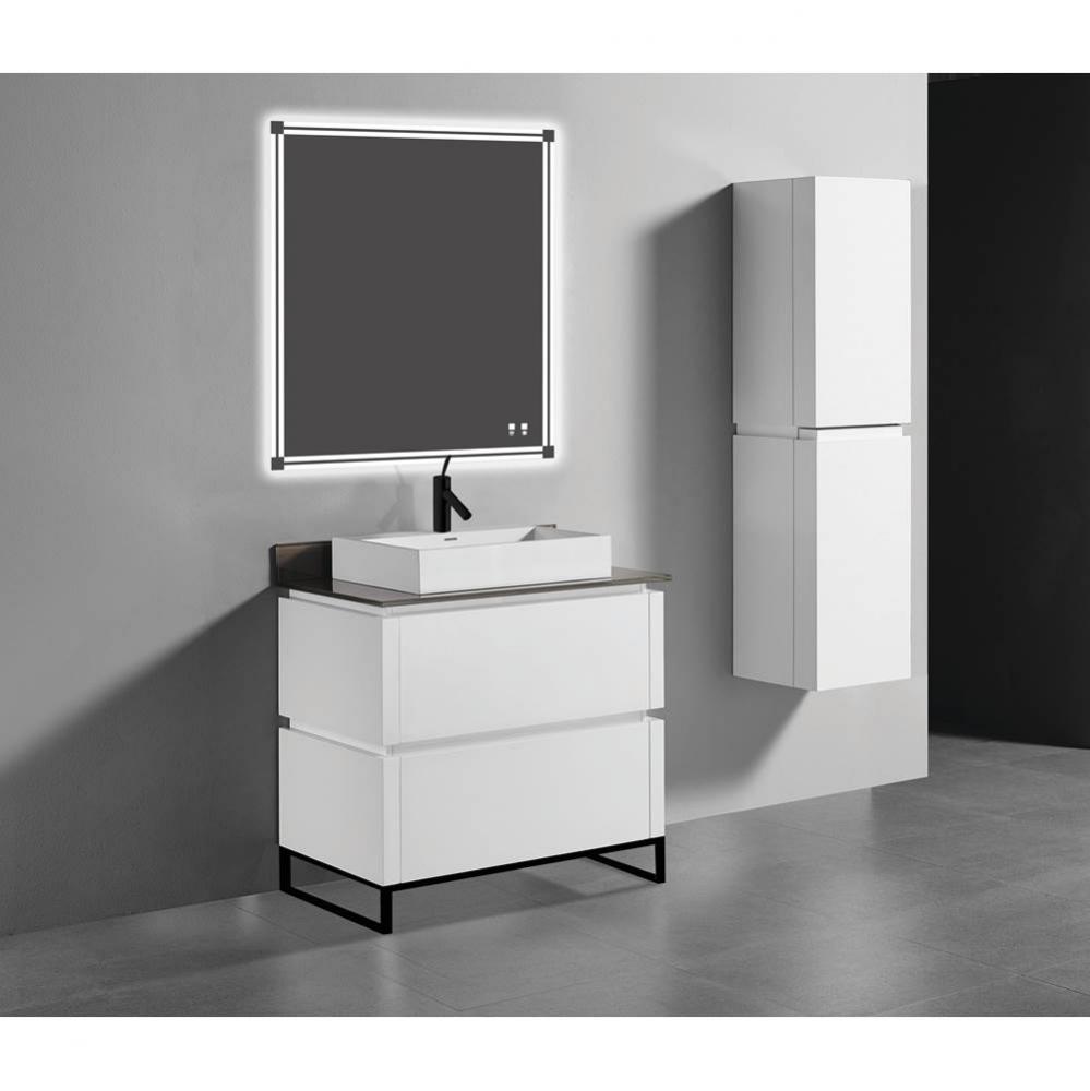 Madeli Metro 42'' Free Standing Vanity in Glossy White/HW: Polished Chrome(PC)