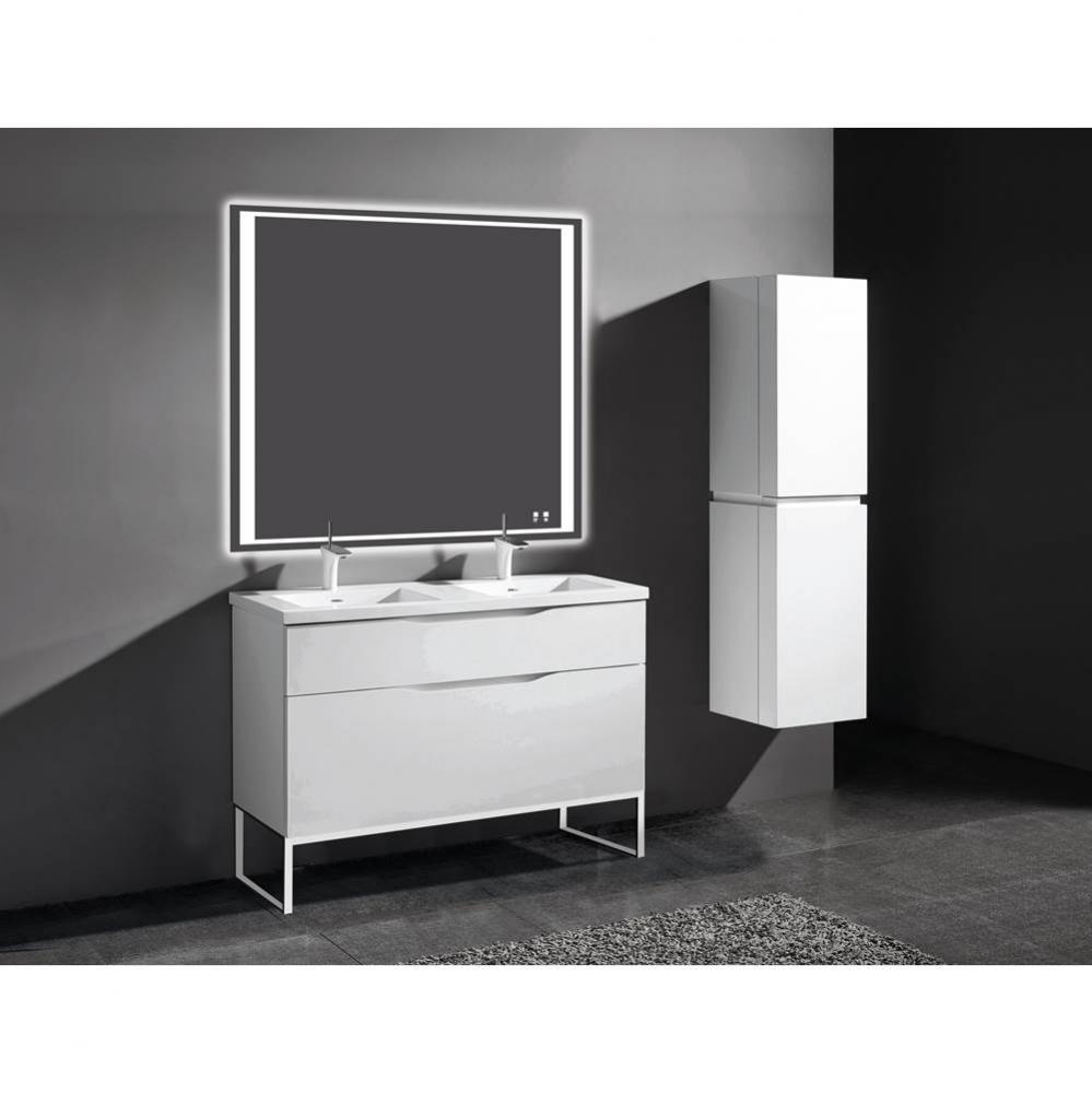 Madeli Milano 48'' Free Standing Vanity Cabinet Glossy White/HW: Polished Chrome(PC)
