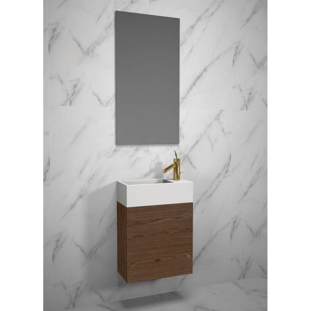 Madeli Petite 19'', Wall Hung Vanity Cabinet, Brandy