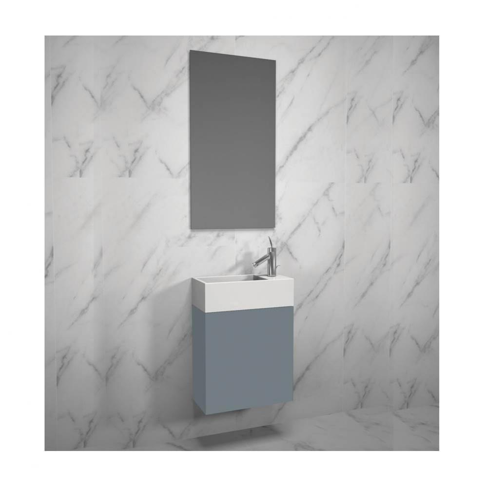 Petite 19'', Wall Hung Vanity Cabinet, Studio Grey