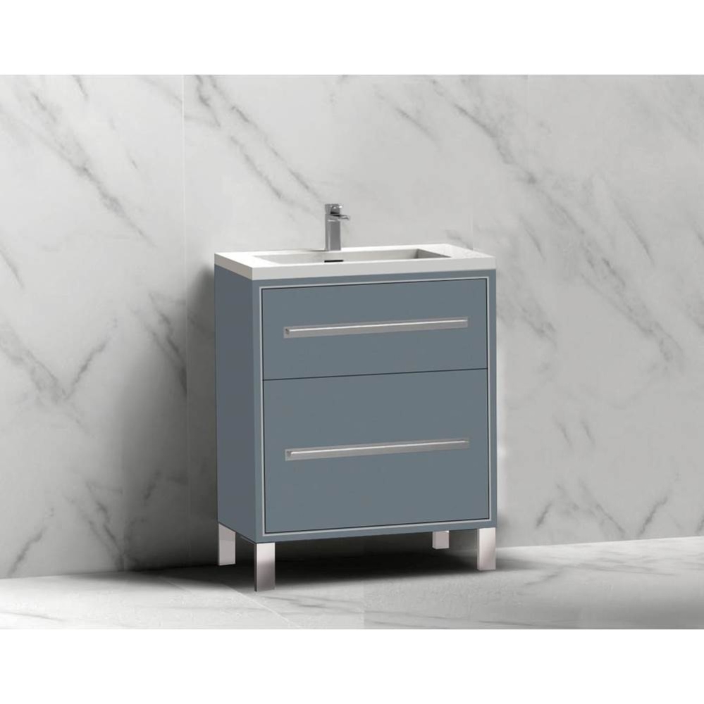 Pinnacle  24'' Free Standing Vanity Cabinet in Studio Grey/HW:  Polished Chrome(PC)